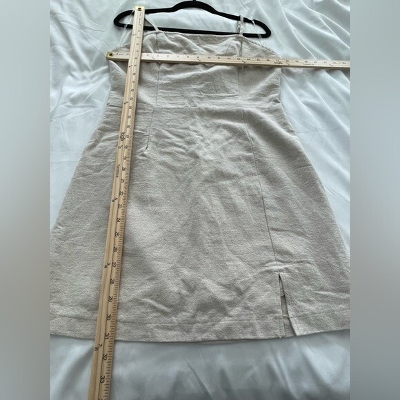 NWT Entro 100% Linen Dress Fully‎ Lined Size Large Spaghetti Straps Neutral - Picture 3 of 10
